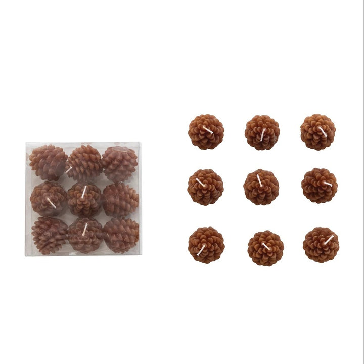 Unscented Pinecone Tealights Set/9