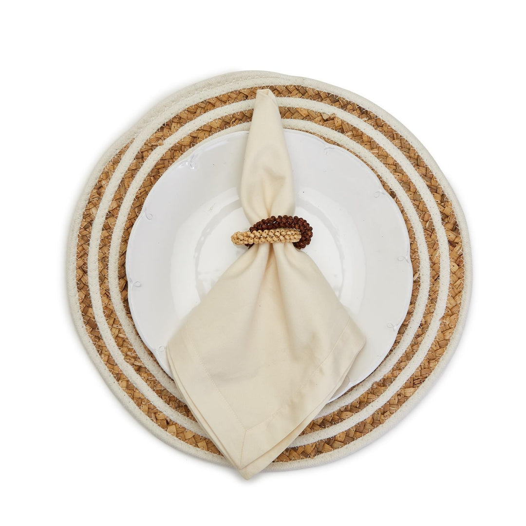 White Spiral Rope Placemats Set/4