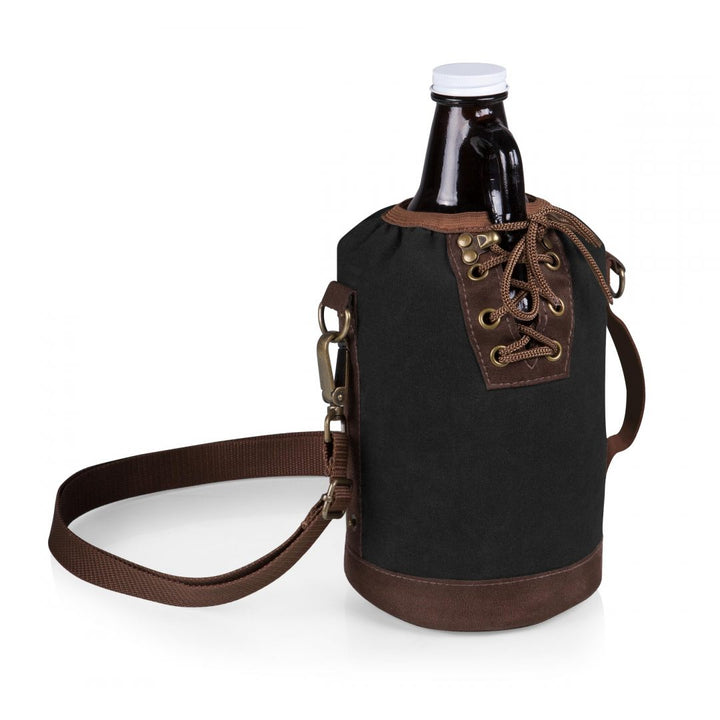 Black 64 Oz. Glass Growler Insulated Tote