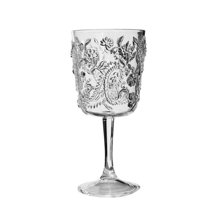Paisley Clear Acrylic Wine Glass
