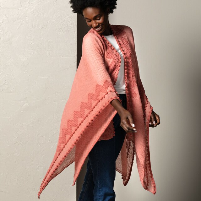 Coral Textured Duster