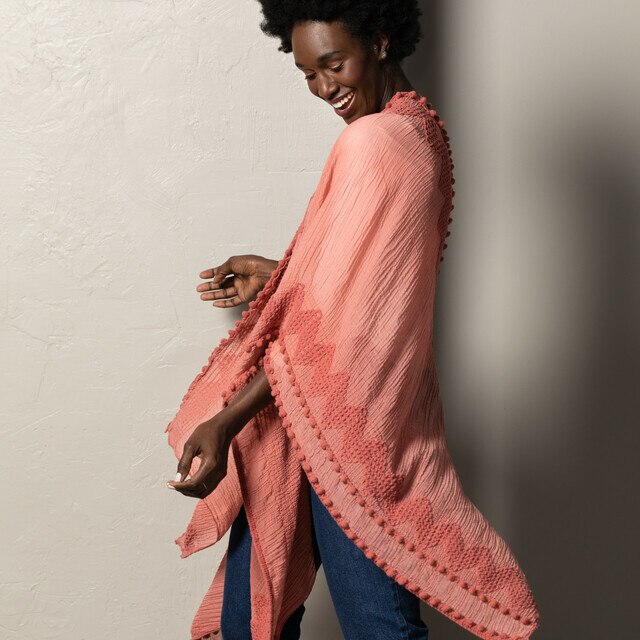Coral Textured Duster