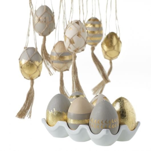 Gold Patterned Eggs Set/6