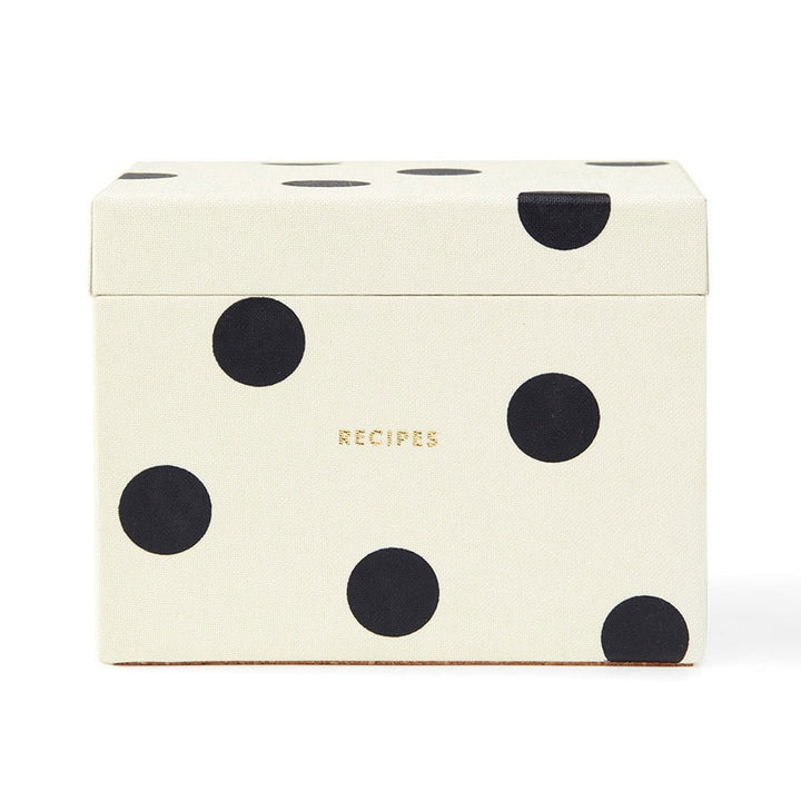 Black & White Deco Dot Recipe Box