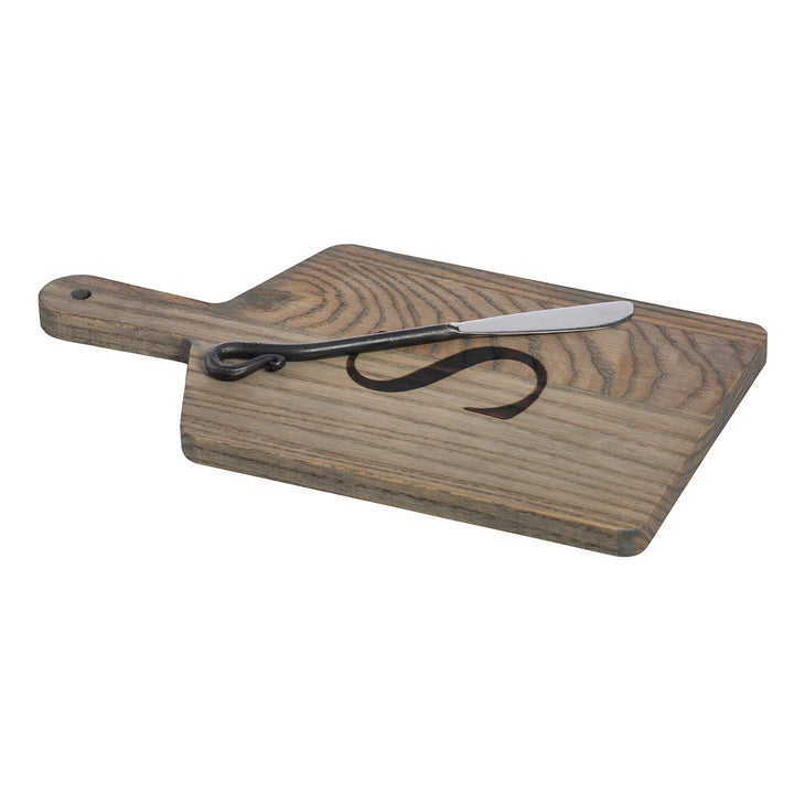 Monogrammed Driftwood Cheese Board Gift Set