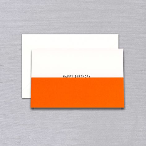 Orange Colorblock Happy Birthday Card