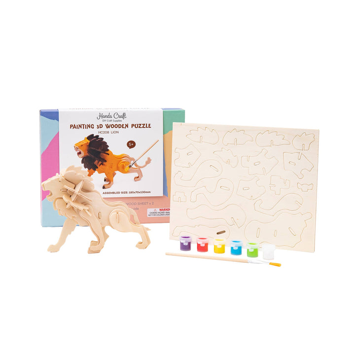 3D Lion Puzzle with Paint Kit