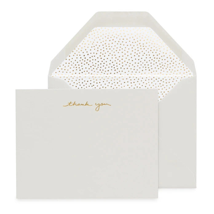 Gray Letterpress Thank You Dots Boxed Card Set