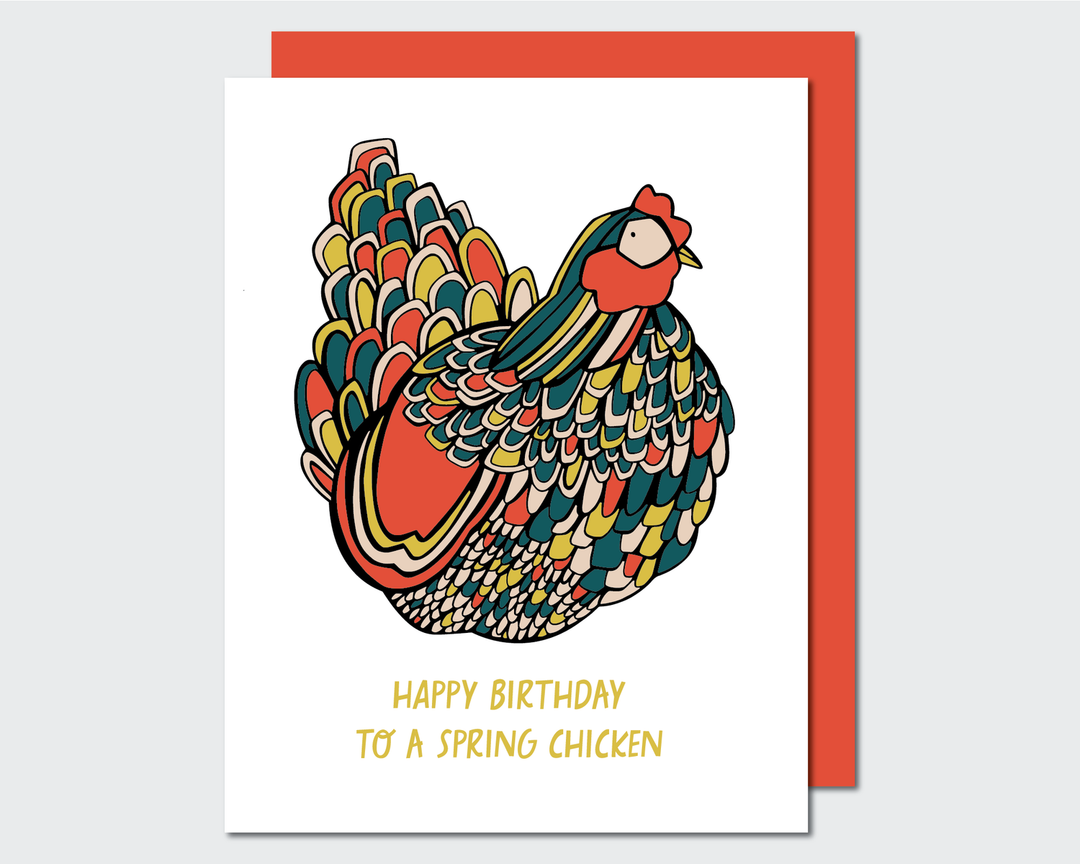 Paper Jane Spring Chicken Birthday Card