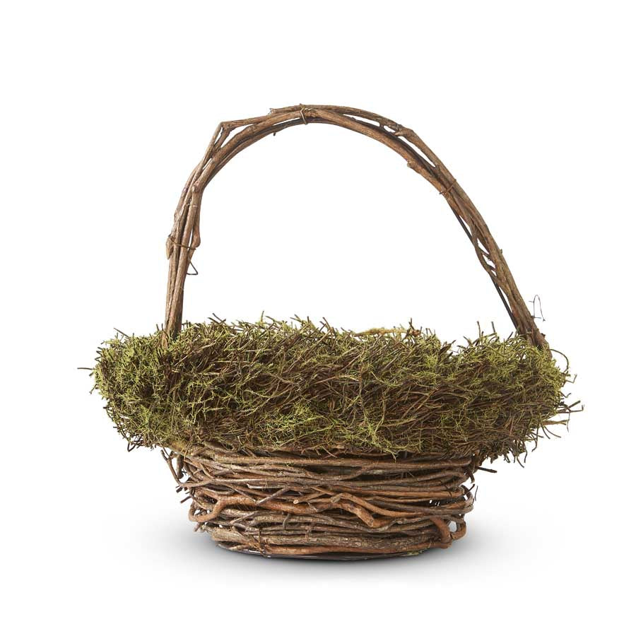 Twig Basket with Moss