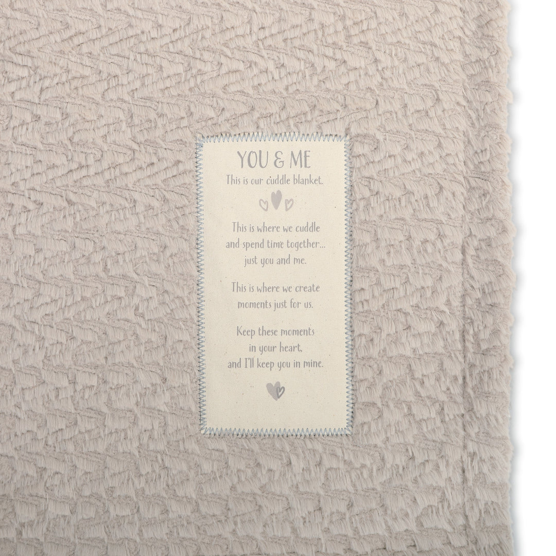 You and Me Taupe Cuddle Blanket
